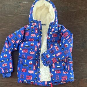 Boys London puffer jacket London Calling Gymboree size 7 brand new sherpa lined
